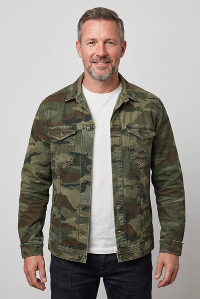 Men's Camo Jacket | Button Front Chest Pockets - 1