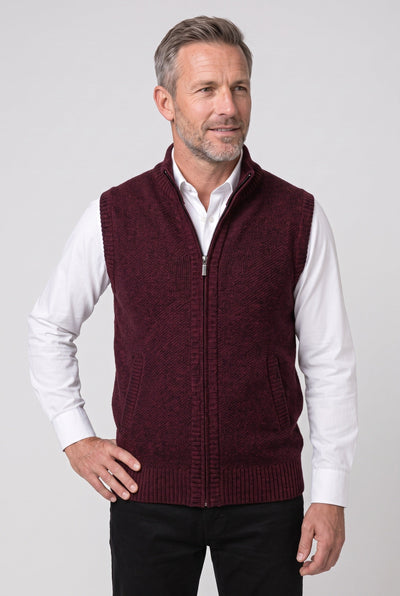 Men's Cardigan | Sleeveless Zip Up Ribbed Collar - 8