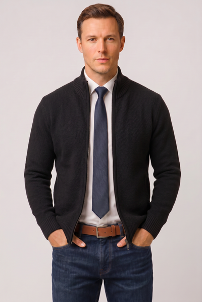 Men's Cardigan | Zip Front with Welt Pockets - 6