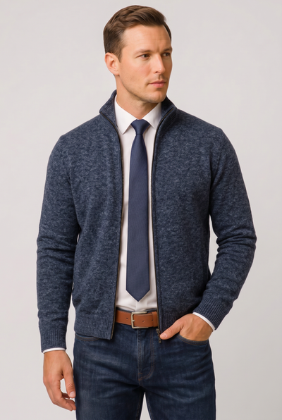 Men's Cardigan | Zip Front with Welt Pockets - 8