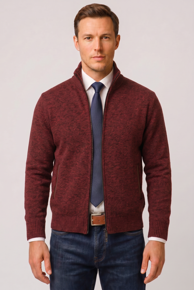 Men's Cardigan | Zip Front with Welt Pockets - 9