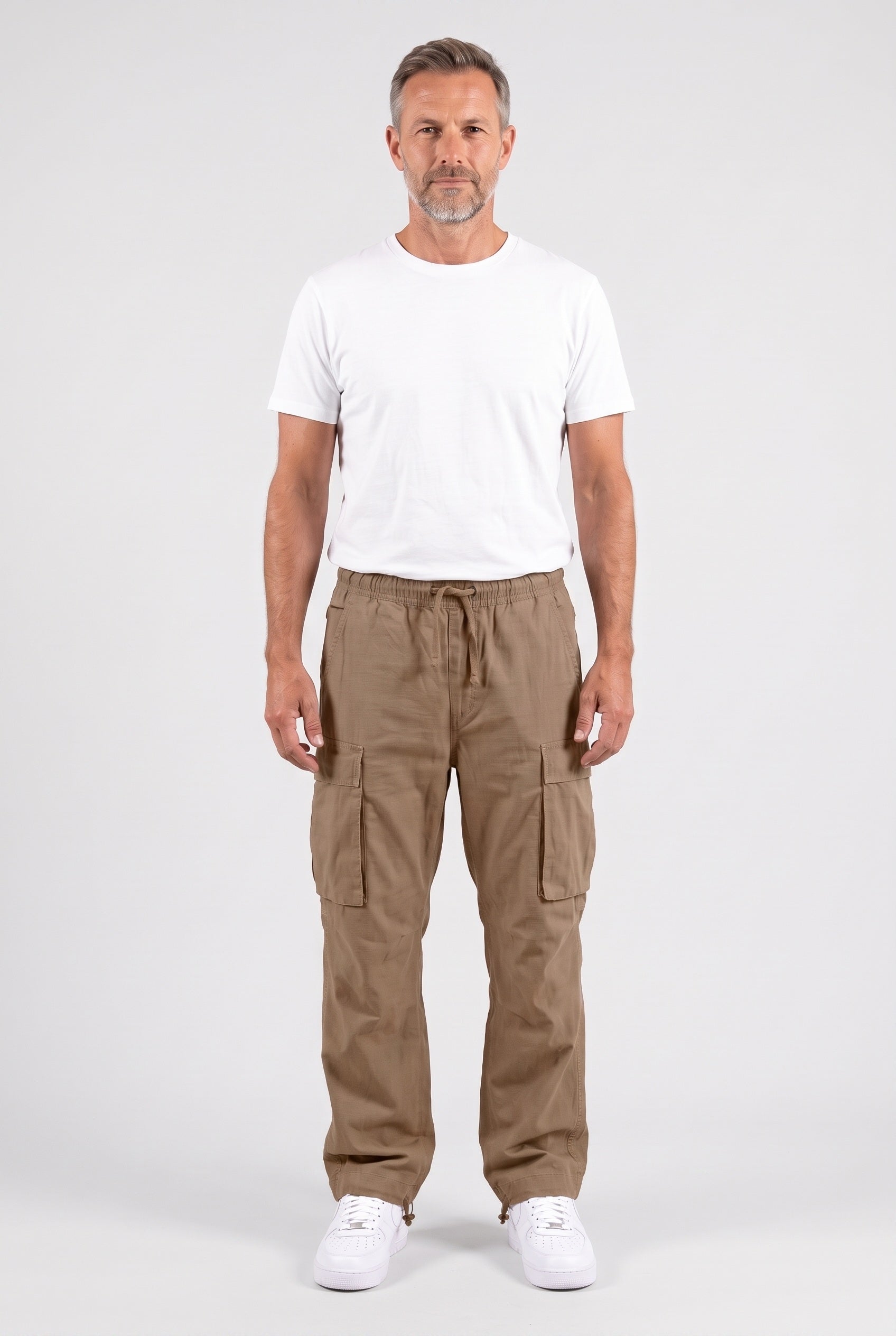 Men's Cargo Pants | Drawstring Waist Relaxed Fit - 2