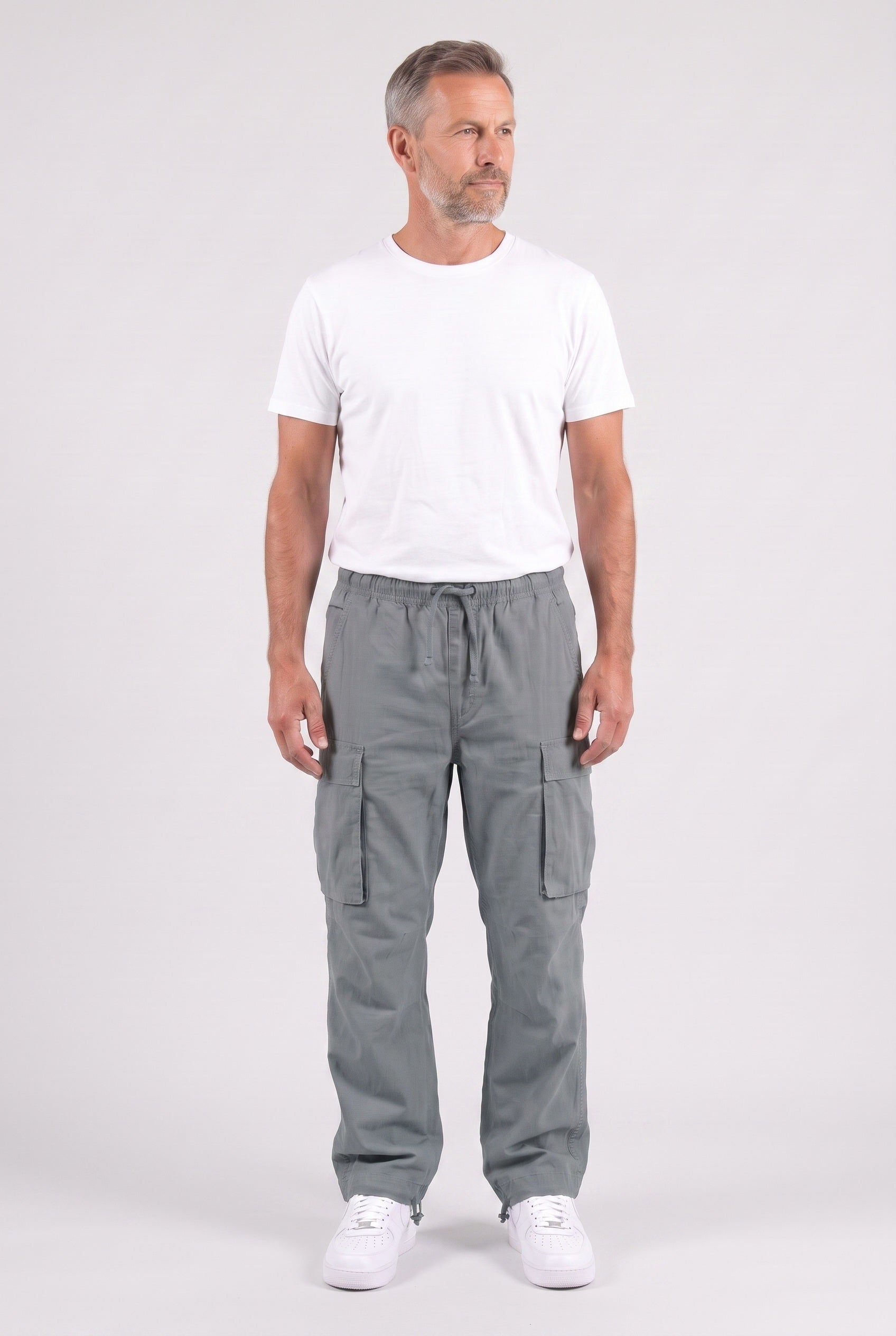 Men's Cargo Pants | Drawstring Waist Relaxed Fit - 6