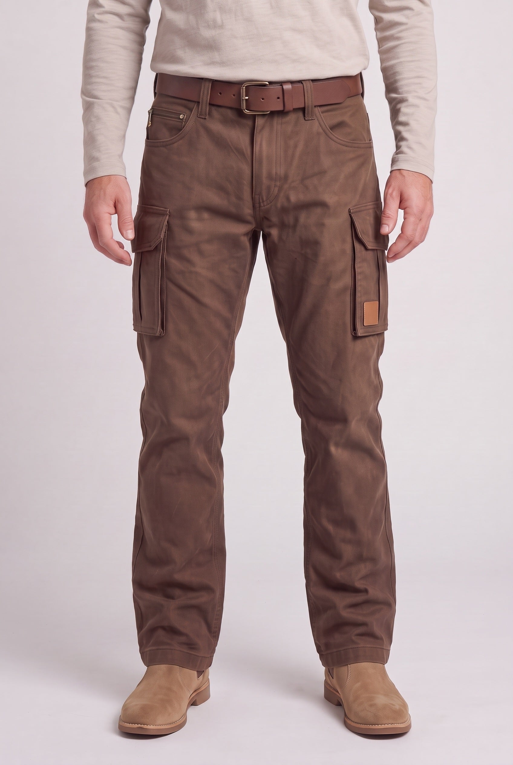 Men's Cargo Pants | Straight Leg Button Flap Pockets - 1