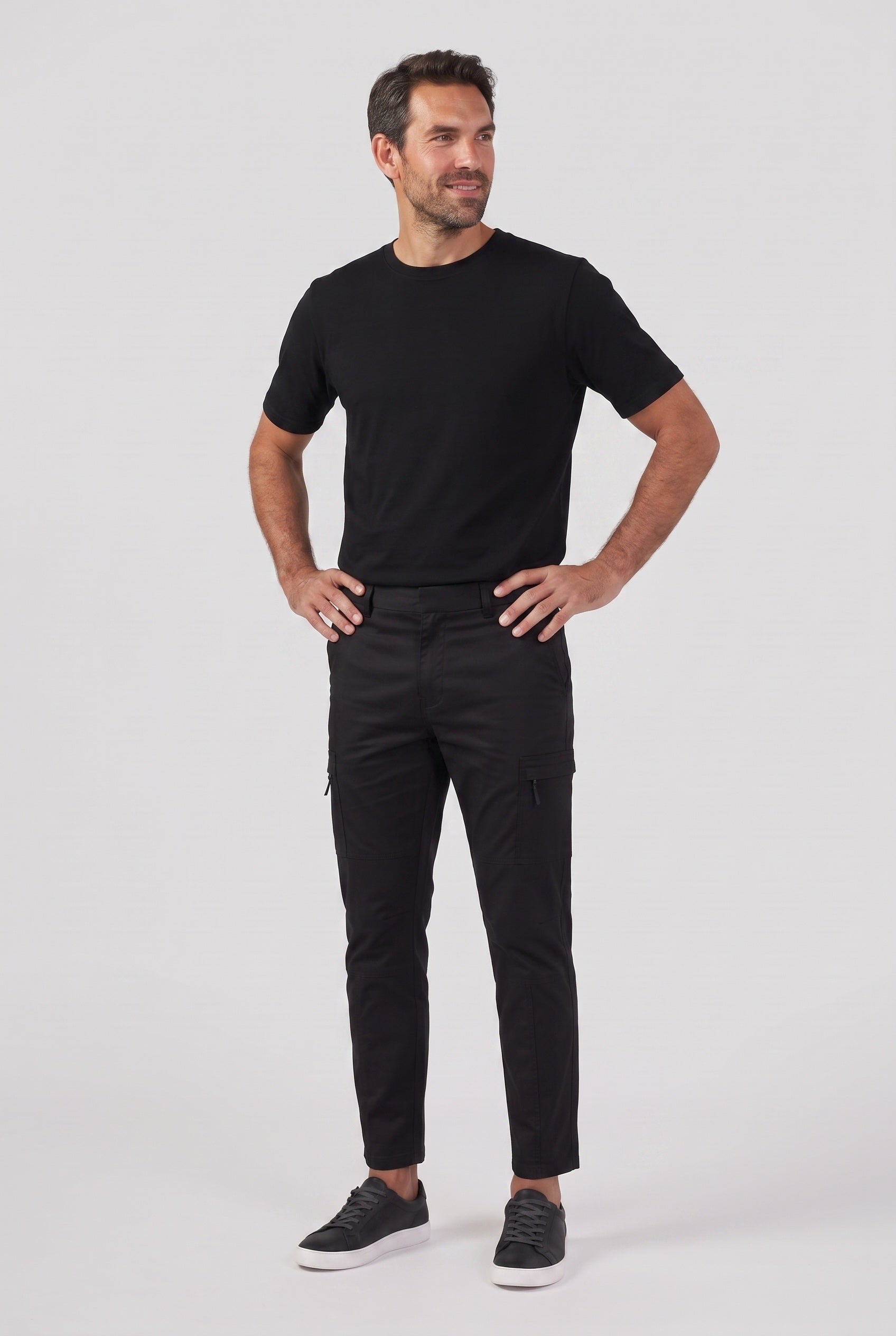 Men's Cargo Pants | Zip Thigh Pocket Slim Tapered - 4