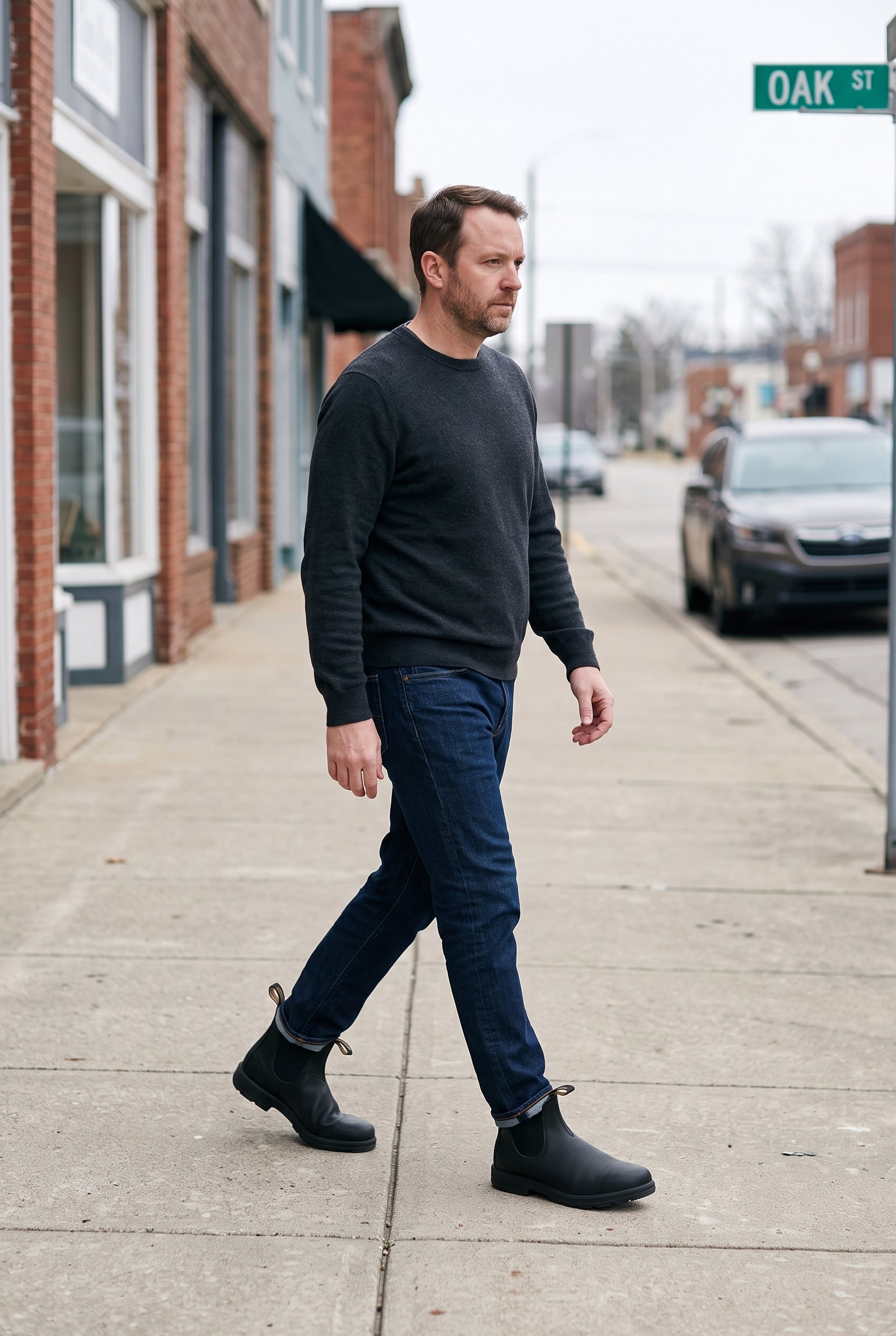 Men's Chelsea Boots | Elastic Gore with Pull Loop - Black lifestyle