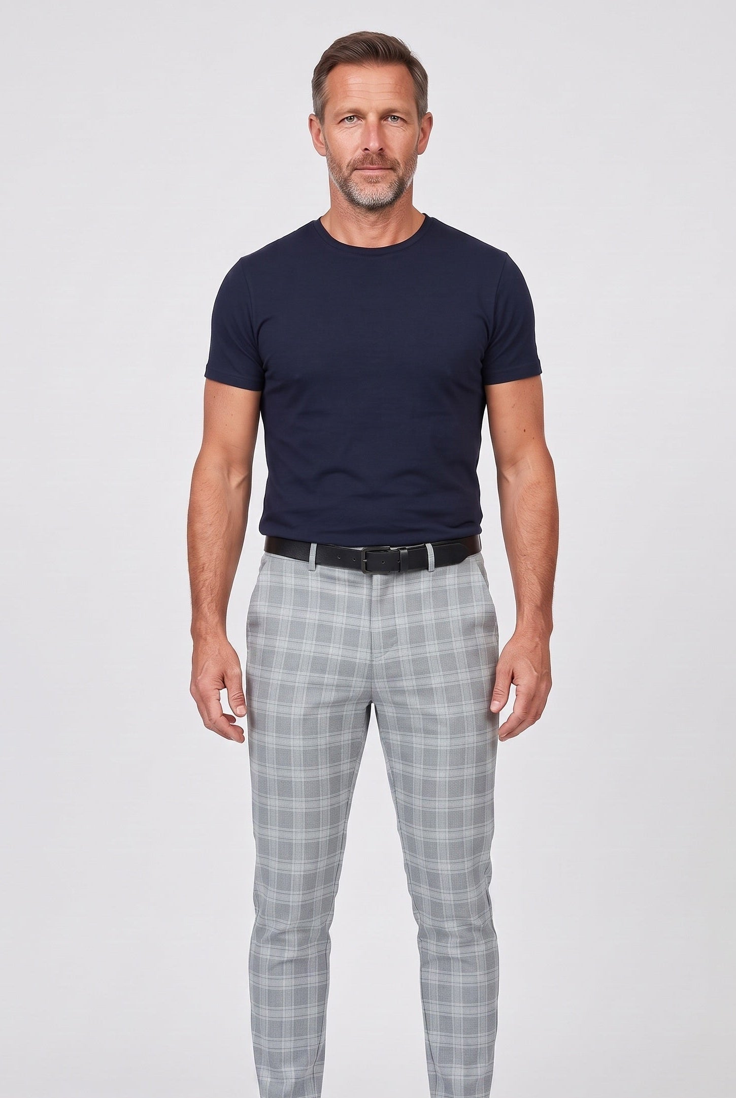 Men's Chino Pants | Slim Fit Check Pattern - 6