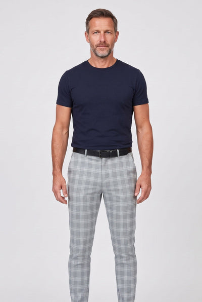 Men's Chino Pants | Slim Fit Check Pattern - 6