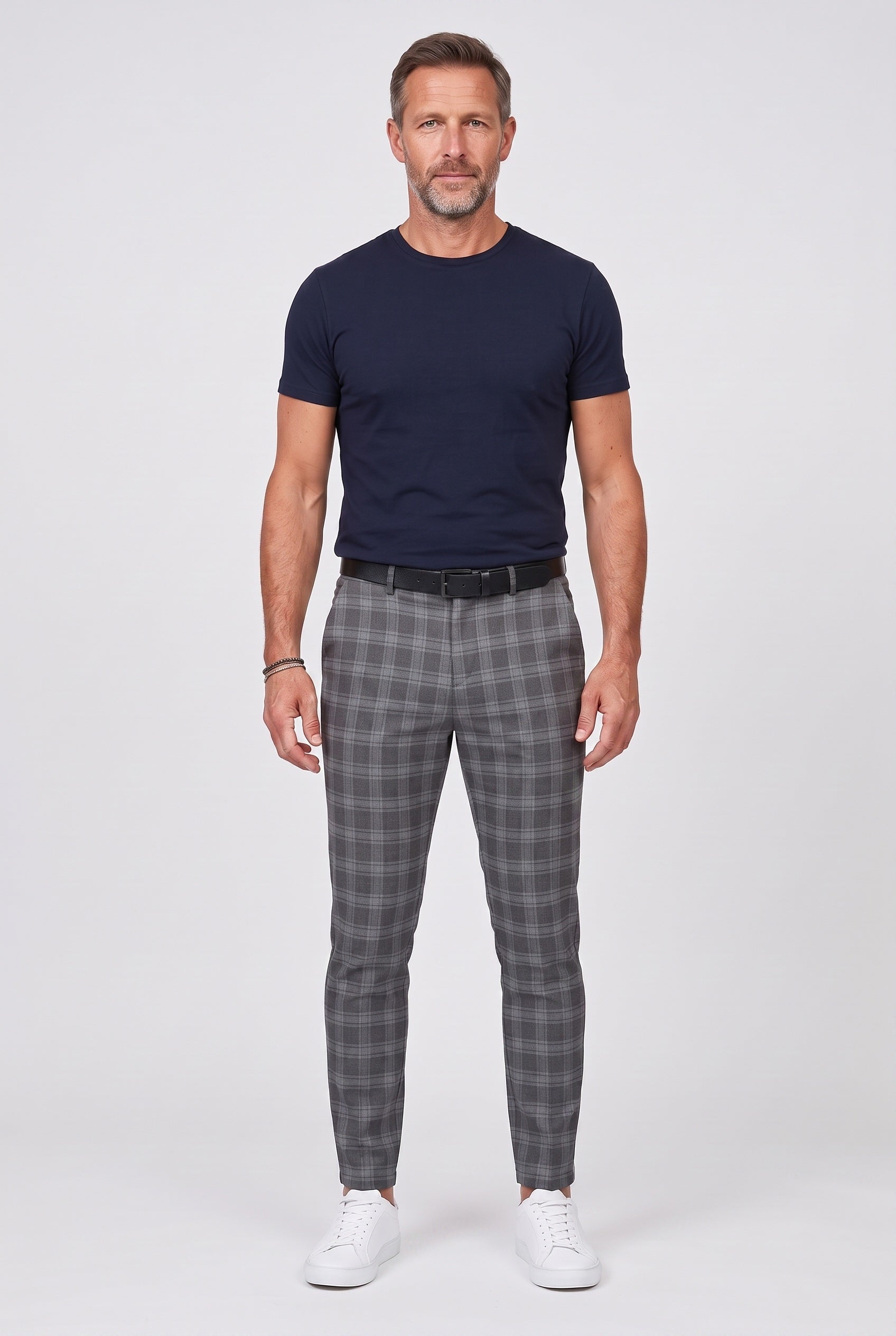 Men's Chino Pants | Slim Fit Check Pattern - 8
