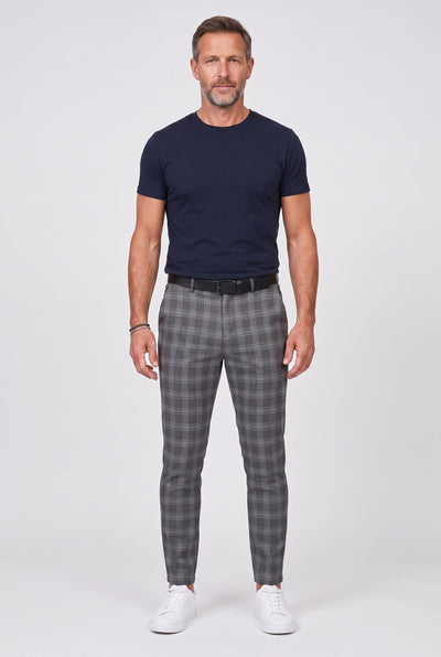 Men's Chino Pants | Slim Fit Check Pattern - 8