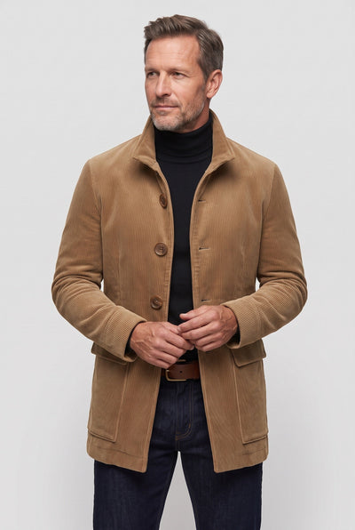 Men's Coat | Corduroy with Stand Collar - 6