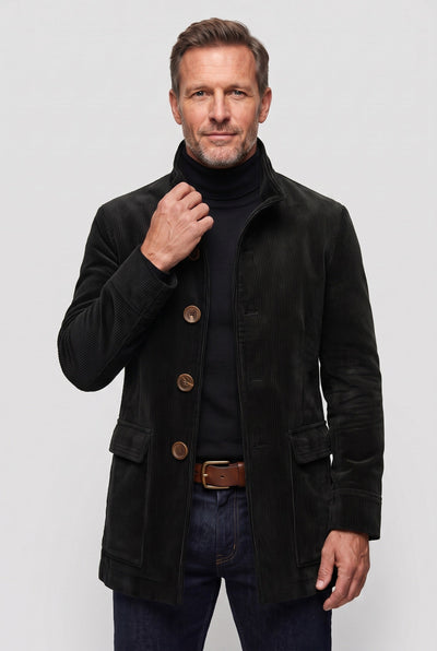 Men's Coat | Corduroy with Stand Collar - 7