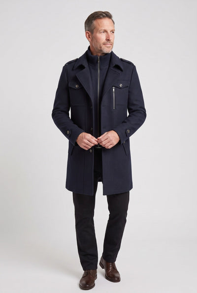 Men's Coat | Funnel Neck with Zip Front - 6