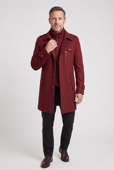 Men's Coat | Funnel Neck with Zip Front - 7
