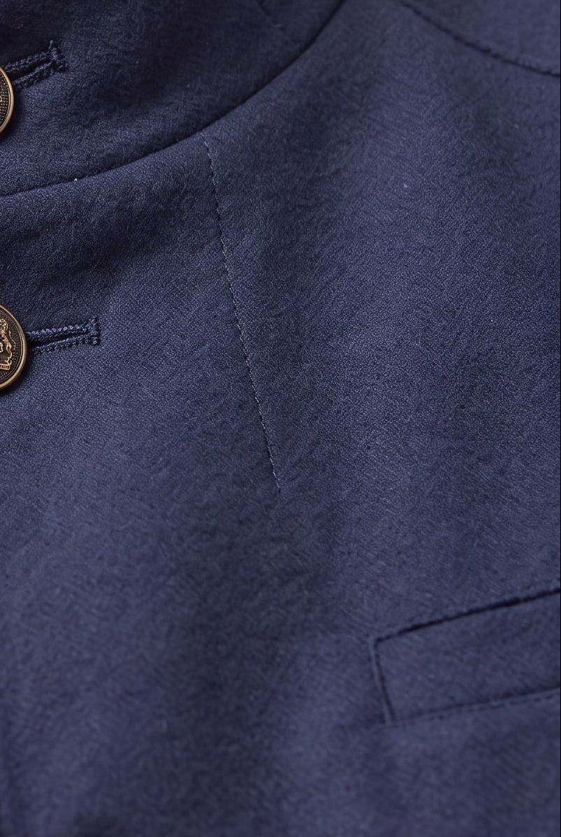 Men's Coat | Mandarin Collar Button Front - 3