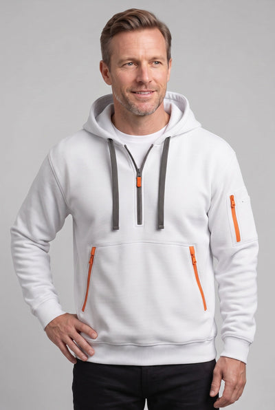 Men's Hoodie | Quarter Zip with Zipped Pockets - 8