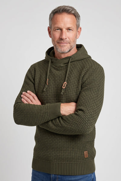 Men's Hoodie | Waffle Texture Crossover Hood - 10