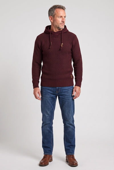 Men's Hoodie | Waffle Texture Crossover Hood - 12