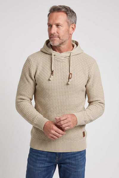 Men's Hoodie | Waffle Texture Crossover Hood - 7