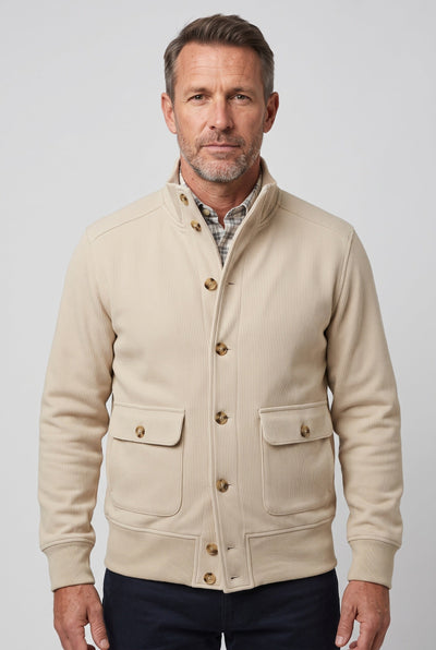 Men's Jacket | Button Front Stand Collar - 1