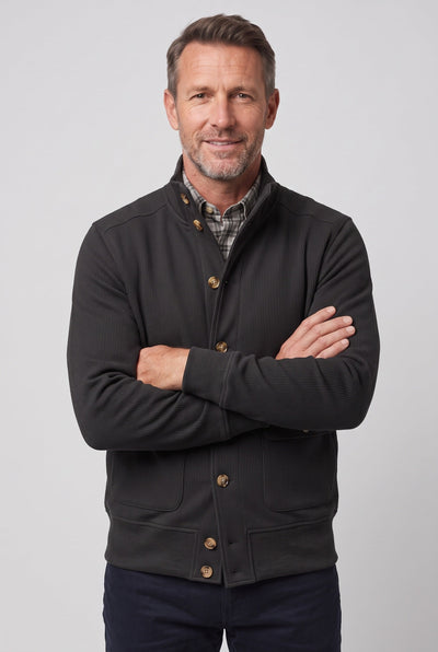 Men's Jacket | Button Front Stand Collar - 8