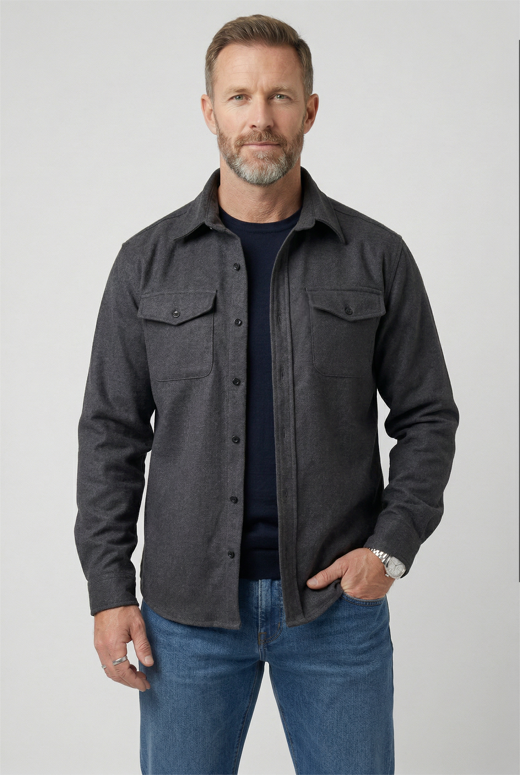 Men's Jacket | Flap Chest Pockets Buttoned Cuffs - 8