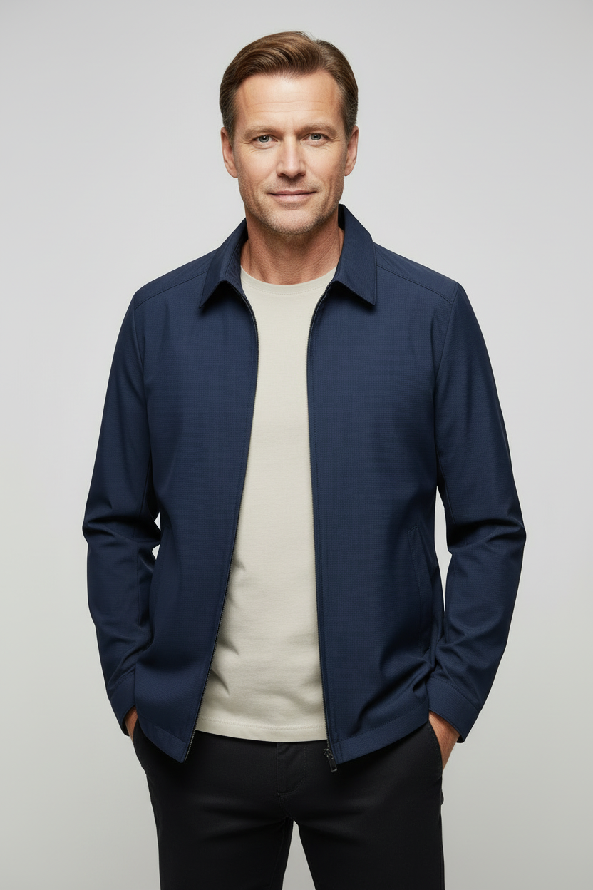 Men's Jacket | Harrington Zip Front Check Lining - 1