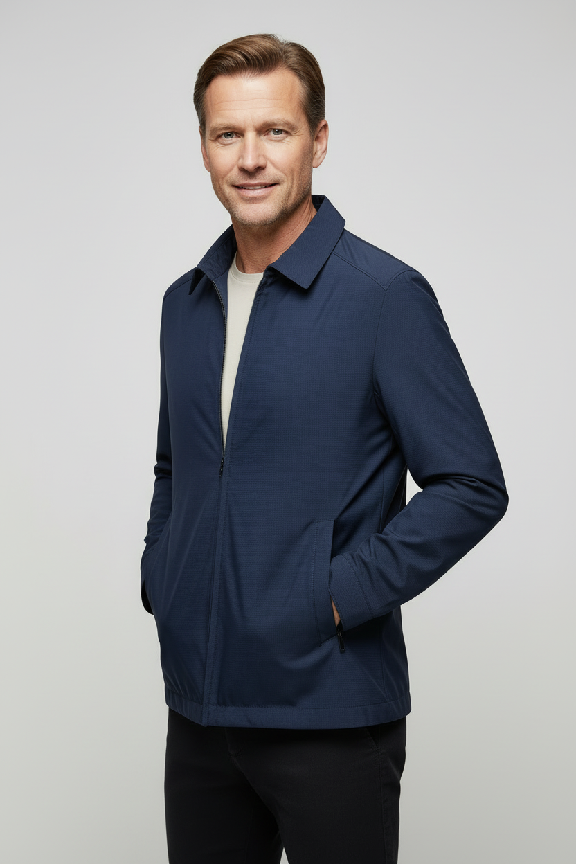 Men's Jacket | Harrington Zip Front Check Lining - 5
