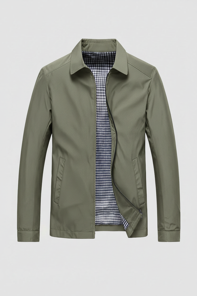 Men's Jacket | Harrington Zip Front Check Lining - 7