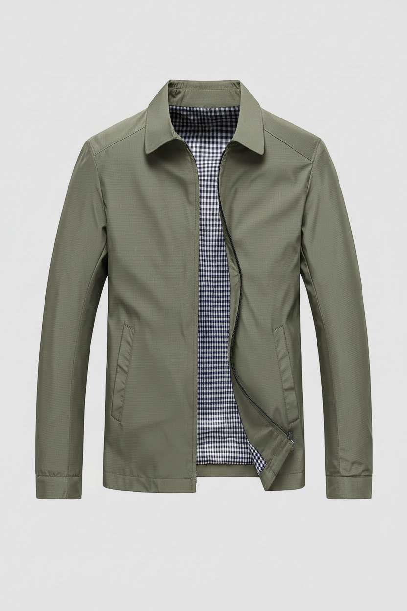 Men's Jacket | Harrington Zip Front Check Lining - 7