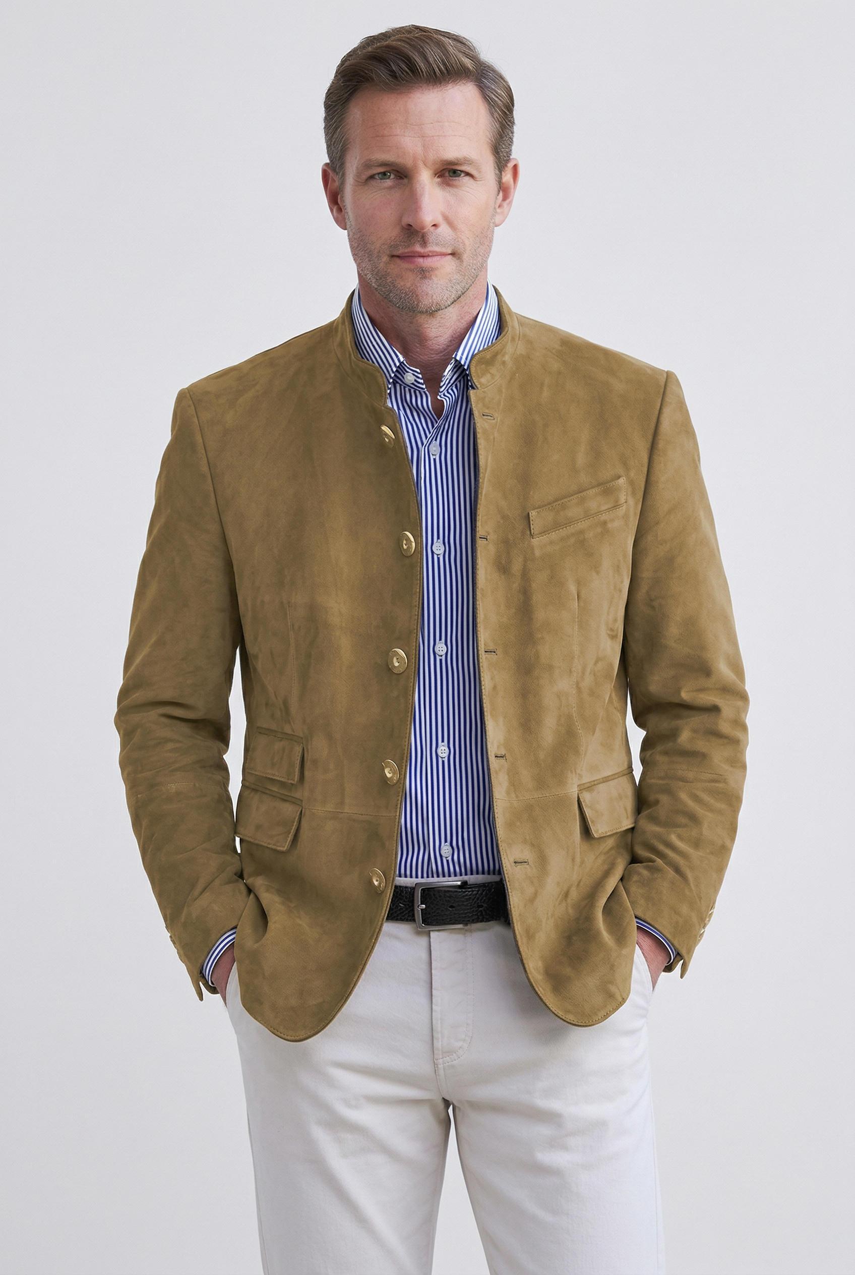 Men's Jacket | Suede-Look Stand Collar - 1