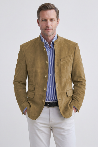Men's Jacket | Suede-Look Stand Collar - 1