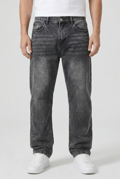 Men's Jeans | Loose Fit Washed Straight Leg - 1