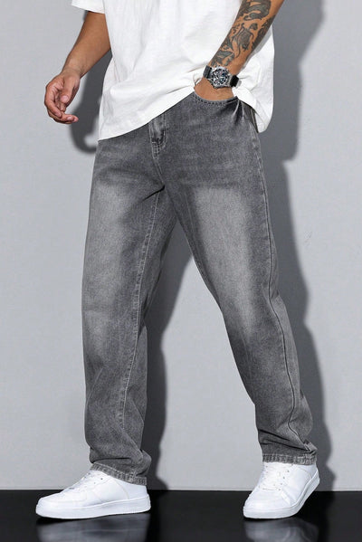 Men's Jeans | Loose Fit Washed Straight Leg - 5