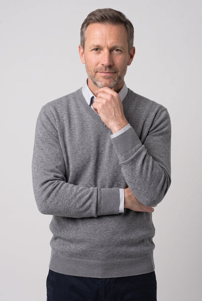 Men's Knit Sweater | Fine Gauge Crew or V Neck - 10