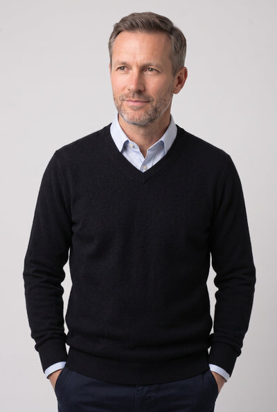 Men's Knit Sweater | Fine Gauge Crew or V Neck - 12