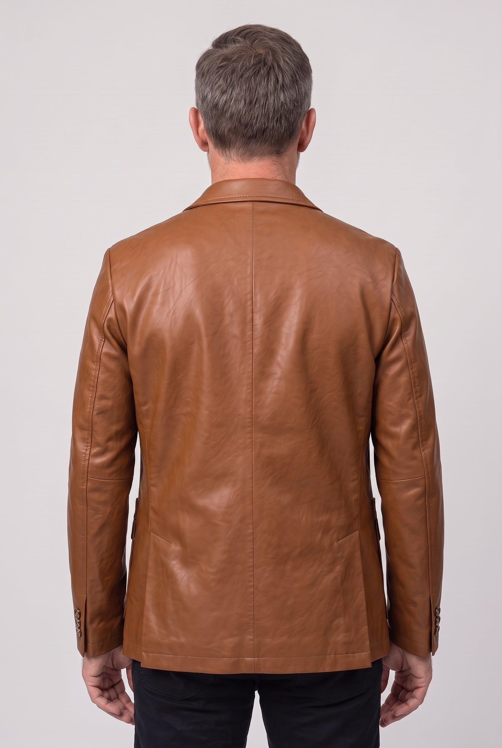 Men's Leather Jacket | Notch Lapel Two Button - 2