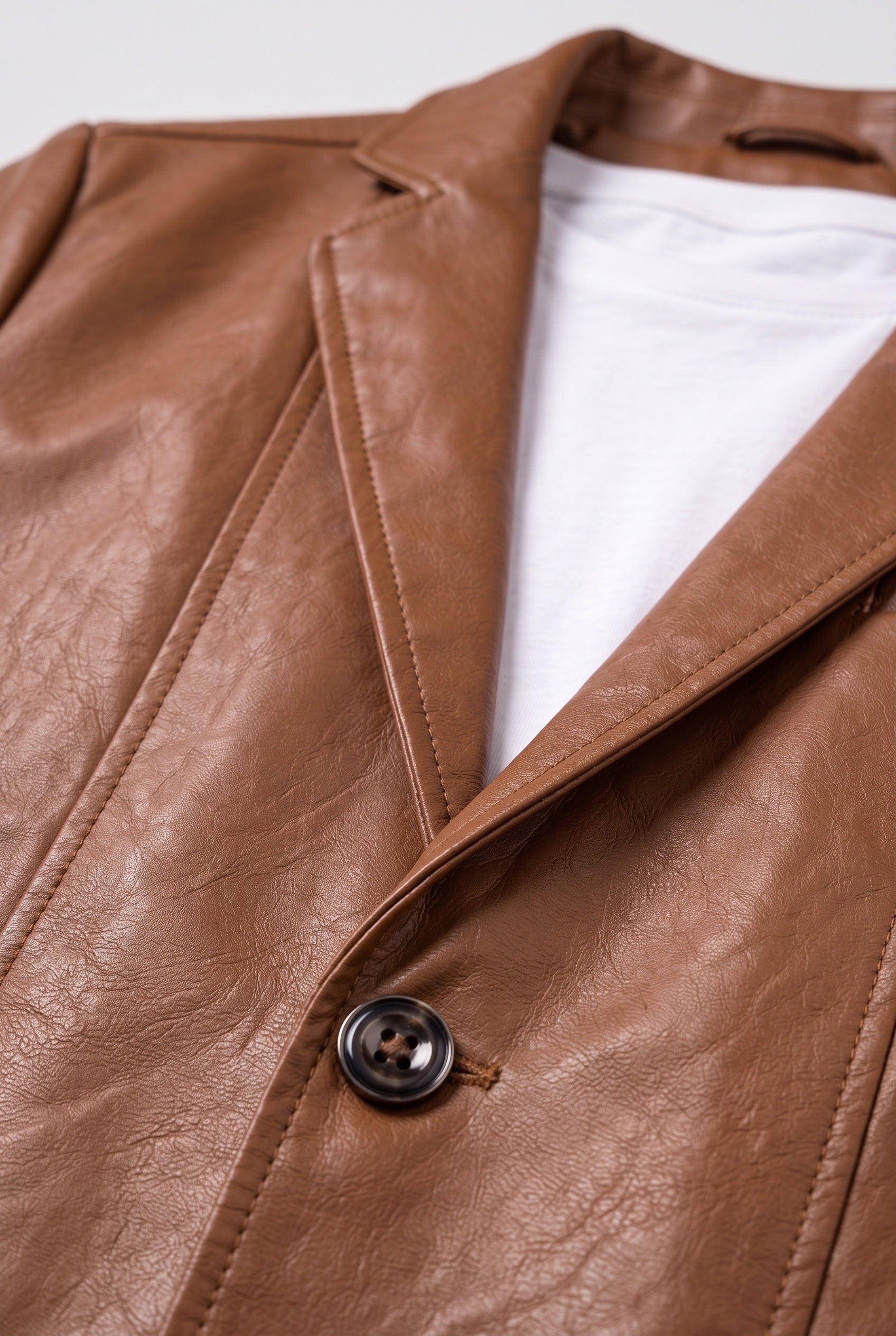 Men's Leather Jacket | Notch Lapel Two Button - 3