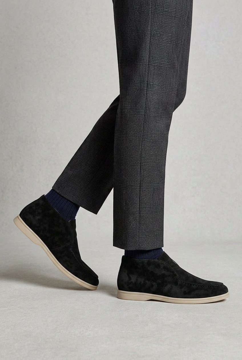Men's Loafers | High Top Suede-Look Pull-On - 2