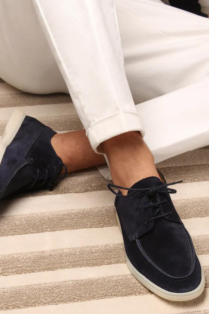 Men's Loafers | Lace-Up Suede-Look with Cup Sole - 2