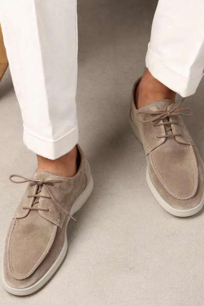 Men's Loafers | Lace-Up Suede-Look with Cup Sole - 6