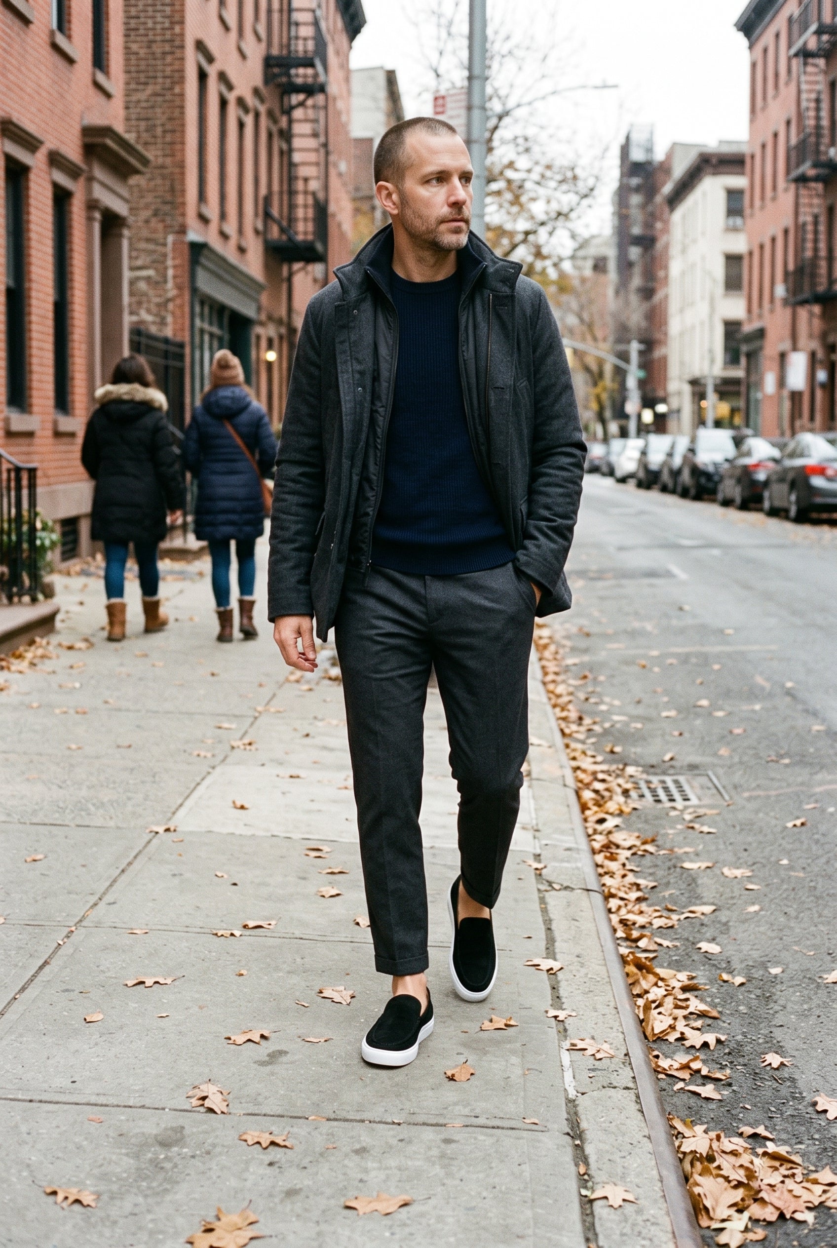 Men's Loafers | Slip-On with Chunky Platform Sole - Black lifestyle