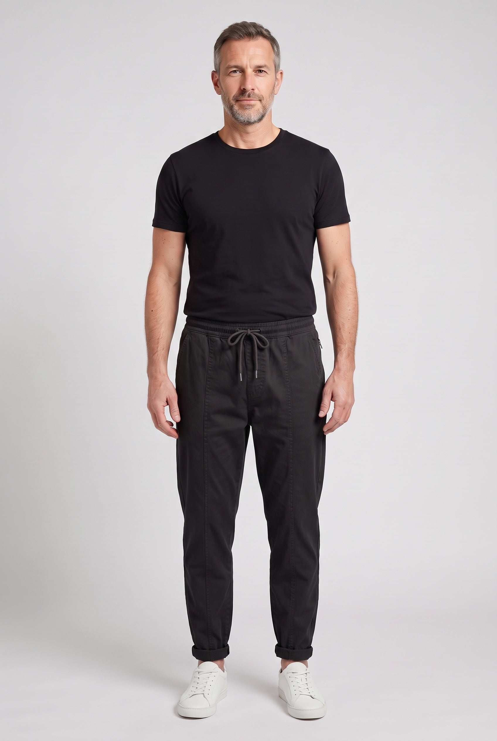Men's Pants | Tapered Drawstring Elastic Waist - 4