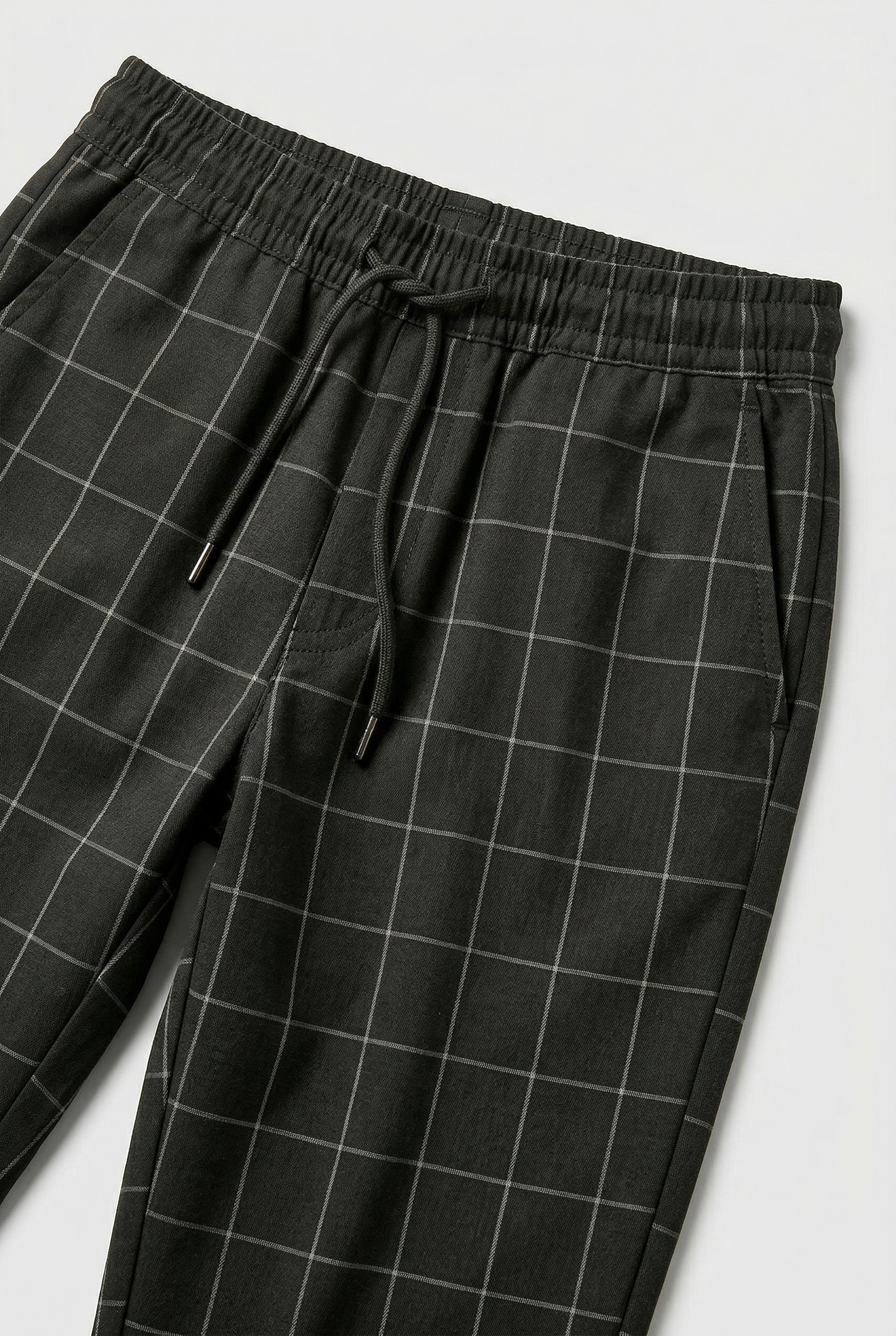 Men's Pants | Windowpane Check Elasticated Cuffs - 3