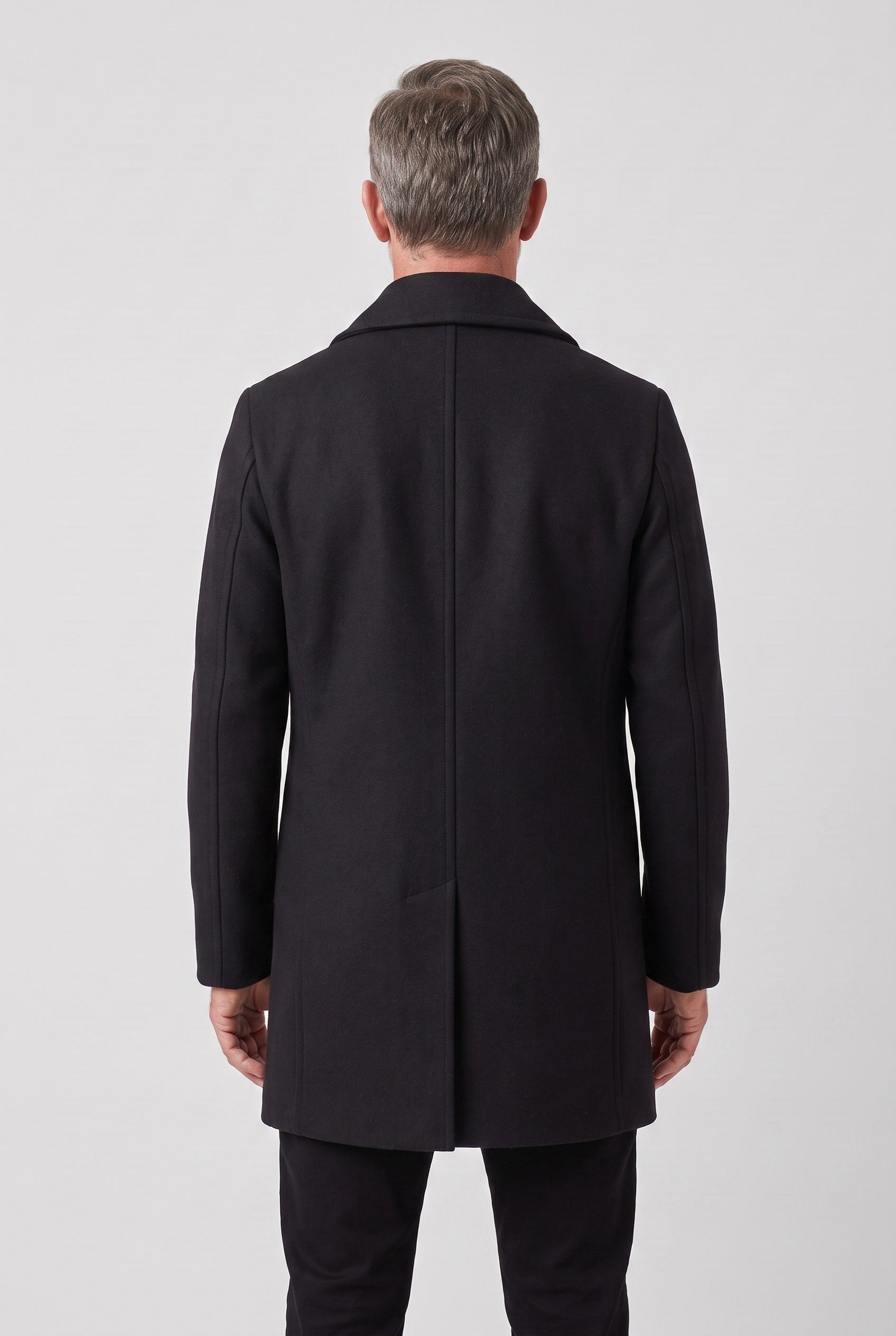 Men's Pea Coat | Double Breasted Wide Lapel - 2