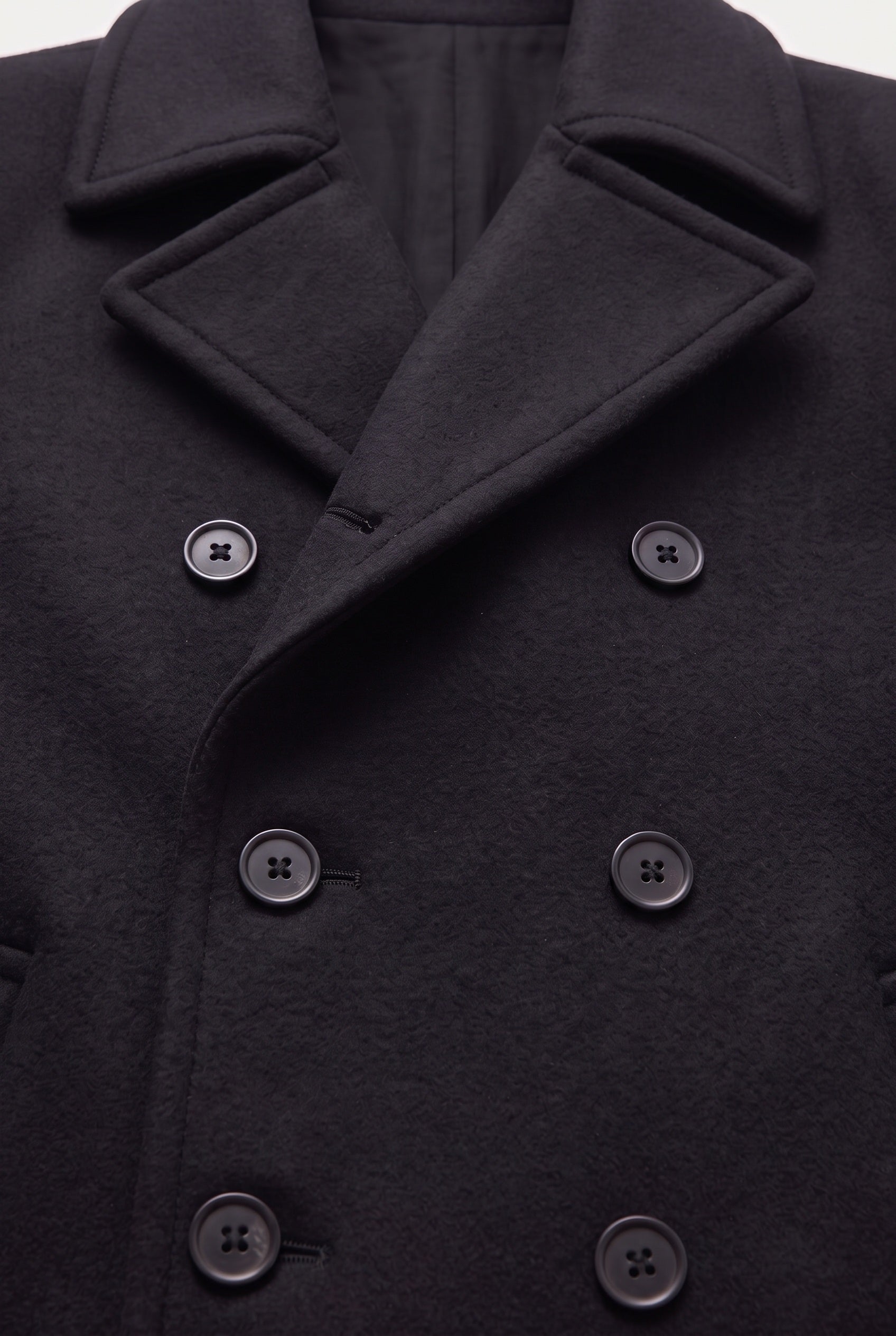 Men's Pea Coat | Double Breasted Wide Lapel - 3