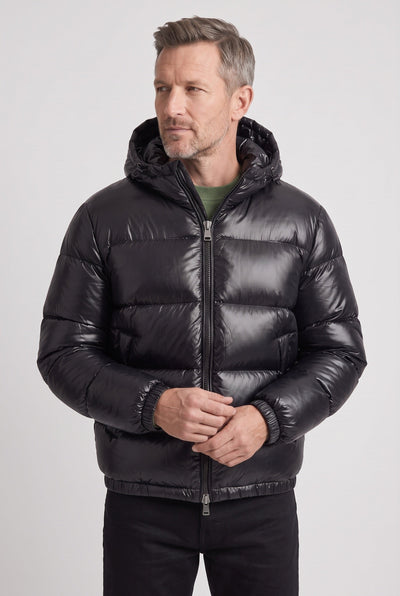 Men's Puffer Jacket | Drawcord Hood Elastic Cuffs - 5