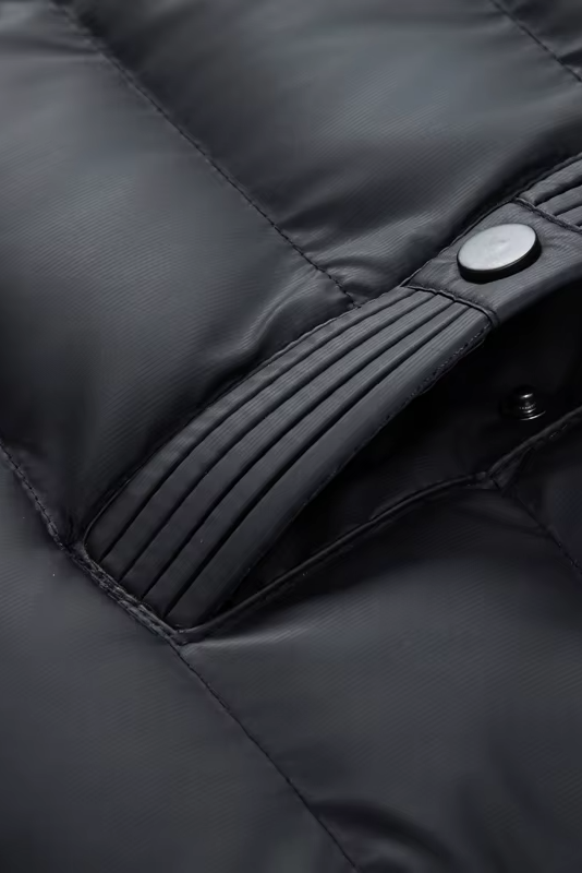 Men's Quilted Jacket | Knit Sleeves Detachable Hood - 4