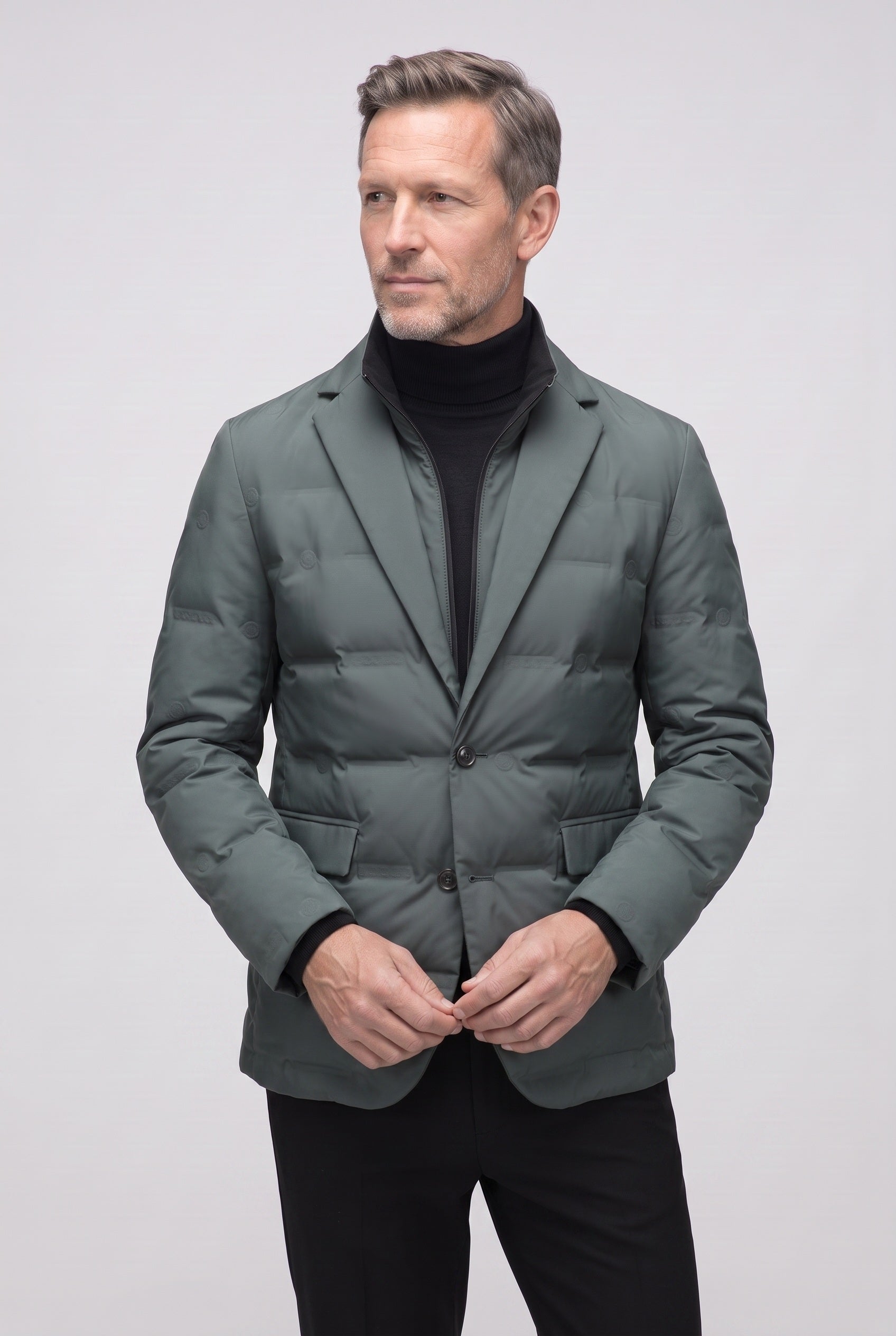 Men's Quilted Jacket | Two Button Flap Pockets - 6