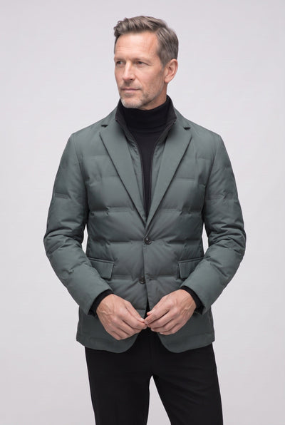 Men's Quilted Jacket | Two Button Flap Pockets - 6